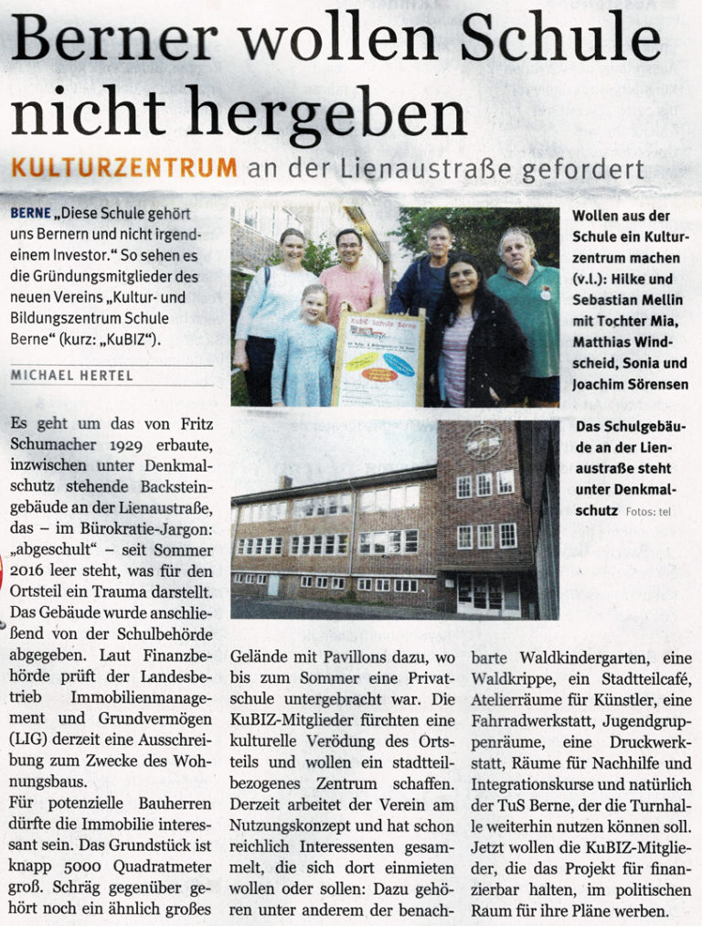 Das Wochenblatt berichtet – KuBiZ Schule Berne